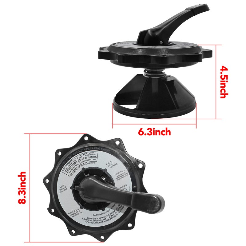 MULAN SPX0715BA3 Key Cover and Handle Assembly Compatible with Hayward Multiport Valves and Filters - Black - Image 2